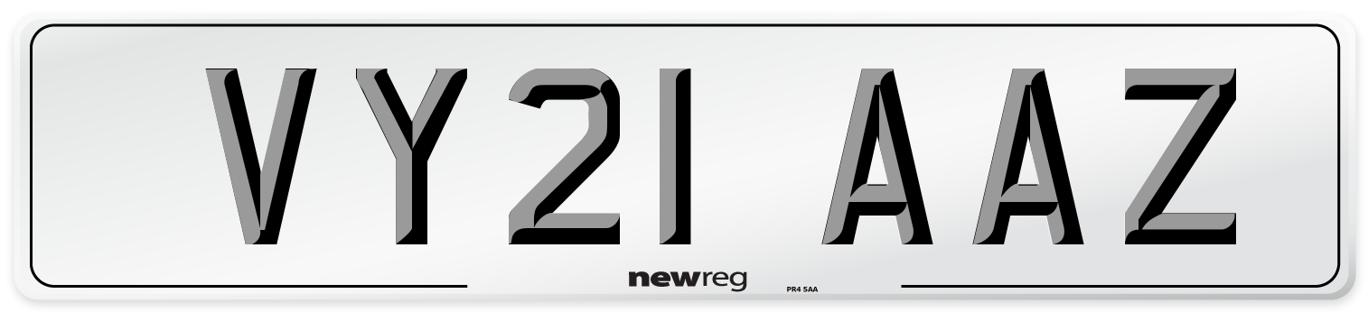 VY21 AAZ Number Plate from New Reg